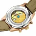 Mens Business Multifunction Moon Phase Dial Leather Watchband Automatic Mechanical Watch Wristwatch - gold bezel blue dial