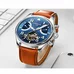 Men Pilot Automatic Mechanical Military Watch Blue Dial Leather Band Day Week Waterproof Watches Men Pilot Automatic Mechanical Military Watch Blue Dial Leather Band Day Week Waterproof Watches
