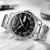 Men Luminous Tritium Automatic Mechanical Watch Blue Light Week days Silver Black Dial Watches