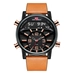 KAT-WACH KT1819 Fashion Leather Military 50M Waterproof Sport Watch LED Digital Quartz Men Military Wrist Watch  For Men