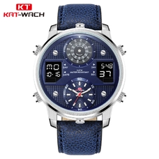 KAT-WACH KT720 men's watches Chronograph Analog Quartz Watch Date Luminous Hands Waterproof Silicone Rubber Strapt watch for men