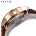 Parnis Mechanical Watches Men Automatic 43mm Luxury Watch Gold Case Waterpoof Power Reserve Wristwatch Relogio Masculino 2018