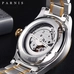 PARNIS 38mm Mechanical Watches Full Stainless Steel 18k Gold-plated Automatic Watch Men Top Brand Luxury relogio masculino 2019