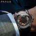 Parnis 44mm Skeleton Men Watch 2018 Luxury Brand Mechanical Watches Japan Mechanic Military Pilot Watch Rose Gold Black Silver