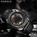 Parnis 44mm Skeleton Men Watch 2018 Luxury Brand Mechanical Watches Japan Mechanic Military Pilot Watch Rose Gold Black Silver