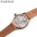 Parnis 44mm Black Dial Mechanical Hand Winding Men's Watches Gold Case Hand Wind Men's Wrist Watch Top Luxury Brand 2019 Clock