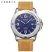 PARNIS Top Luxury Brand 2019 44mm Black Case Mechanical Automatic Men's Leather Watch Strap Luminous Calendar Men Watches Clock