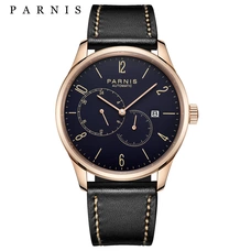 2017 Hot Sale Parnis Brands Bussiness Watch Men Leather Men's Mechanical Watches Automatic Auto Date Miyota Movement