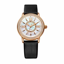 Reef Tiger Fashion Watches for Women White MOP Dial Rose Gold Watches Diamonds Quartz Watch RGA1563