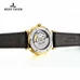 Reef Tiger Designer Dress Watches for Men Yellow Gold Case Leather Strap Date Automatic Watch RGA163