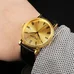 Reef Tiger Designer Dress Watches for Men Yellow Gold Case Leather Strap Date Automatic Watch RGA163