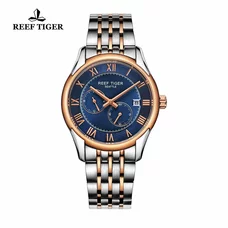 Reef Tiger Business Watch for Men Four Hands Two Tone Watches Automatic Watches with Date RGA165
