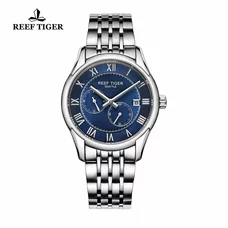 Reef Tiger Mens Business Watches For Hands Stainless Steel Automatic Analog Watches RGA165