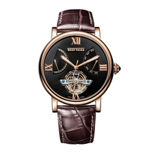 Reef Tiger Casual Tourbillon Watches for Men Date Day Rose God Luminous Automatic Watches RGA191