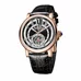 Reef Tiger Casual Automatic Watches for Men Rose Gold Leather Strap Tourbillon Watches RGA192