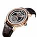 Reef Tiger Casual Automatic Watches for Men Rose Gold Leather Strap Tourbillon Watches RGA192