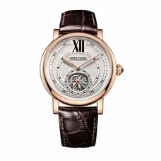 Reef Tiger Casual Automatic Watches for Men Rose Gold Leather Strap Tourbillon Watches RGA192