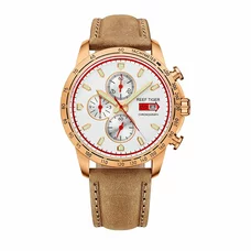 Reef Tiger Sport Chronograph Watch Date Rose Gold White Dial Luminous Mens Watch RGA3029