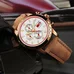 Reef Tiger Sport Chronograph Watch Date Rose Gold White Dial Luminous Mens Watch RGA3029