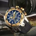 Reef Tiger Mens Sport with Date Yellow Gold Chronograph Analog Quartz Watches Rubber Strap RGA303