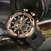 Reef Tiger Sport Watches for Men Chronograph Date Luminous Quartz Watches Rubber Strap RGA303