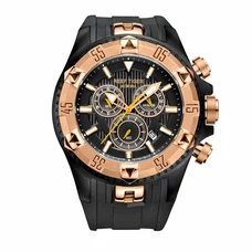Reef Tiger Sport Watches for Men Chronograph Date Luminous Quartz Watches Rubber Strap RGA303