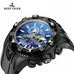 Reef Tiger Sport Watches for Men Chronograph Date Luminous Quartz Watches Rubber Strap RGA303