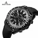 Reef Tiger Mens Sport Watch with Chronograph Nylon Strap Luminous Analog Quartz Watches RGA3033