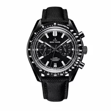 Reef Tiger Mens Sport Watch with Chronograph Nylon Strap Luminous Analog Quartz Watches RGA3033