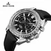 Reef Tiger Sport Watches for Men Chronograph Steel Watches Leather Strap RGA3033