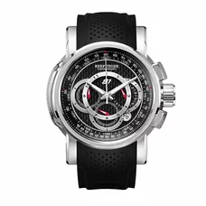 Reef Tiger Mens Chronograph Sport Steel Black Dial Rubber Strap Quartz Watches RGA3063