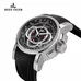 Reef Tiger Mens Chronograph Sport Steel Black Dial Rubber Strap Quartz Watches RGA3063