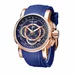 Reef Tiger Chronograph Sport Watches Blue Dial Rubber Strap Quartz Movement RGA3063