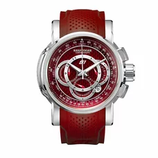 Reef Tiger Red Dial Chronograph Sport Watches Men's Steel Case Rubber Strap RGA3063