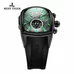 Reef Tiger Men's Sport Watches Black Steel Tourbillon Rubber Strap Automatic Watch RGA3069