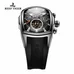 Reef Tiger Luminous Sport Watch for Men Tourbillon Analog Automatic Watches Rubber Strap RGA3069