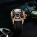 Reef Tiger Sport Watches for Men Rose Gold Tone Tourbillon Automatic Watch Rubber Strap RGA3069