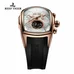 Reef Tiger Sport Watches for Men Rose Gold Tone Tourbillon Automatic Watch Rubber Strap RGA3069