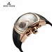 Reef Tiger Sport Watches for Men Rose Gold Tone Tourbillon Automatic Watch Rubber Strap RGA3069
