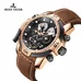 Reef Tiger Military Watches for Men Leather Strap Sport Watch Complicated Automatic Watches RGA3503