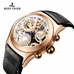 Reef Tiger Chronograph Sport Watch with Date Steel Black Skeleton Dial Luminous Watches RGA792