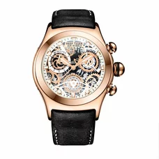 Reef Tiger Chronograph Sport Watch with Date Steel Black Skeleton Dial Luminous Watches RGA792