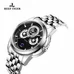 Reef Tiger Casual Mens Watch with Moonphase Date Calendar 316L Steel Black Dial Watches RGA830
