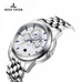 Reef Tiger Men's Casual Watch with Moon Phase Date Calendar White Dial Stainless Steel Watches RGA830