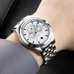 Reef Tiger Men's Casual Watch with Moon Phase Date Calendar White Dial Stainless Steel Watches RGA830