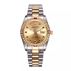 REGINALD Men's Top Brand Luxury Watches Men's Fashion Business Quartz Watch Stainless Steel Date Analog Watch RE-188QZ-GDJ