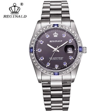 REGINALD Men's Top Brand Luxury Watches Men's Fashion Business Quartz Watch Stainless Steel Date Analog Watch RE-188QZ-SL