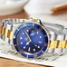 REGINALD Blue Dial Ceramic Bezel Sapphire Glass Luminous Quartz Silver Gold Two Tone Stainless Steel Watch